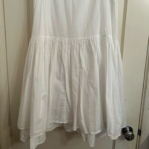 White cotton tiered skirt